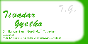 tivadar gyetko business card